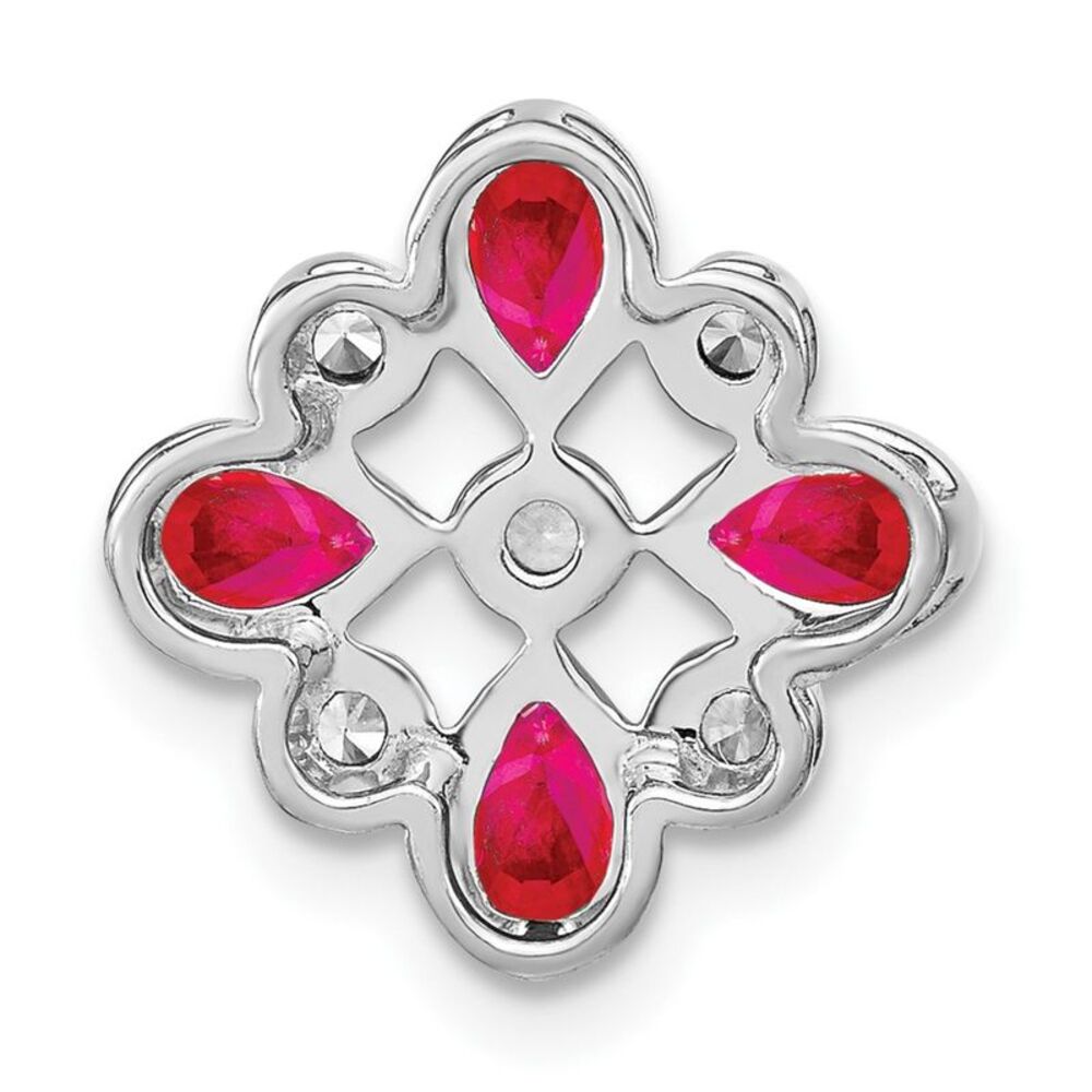Kazi Luxury 14k White Gold Ruby And Diamond Chain… - image 4